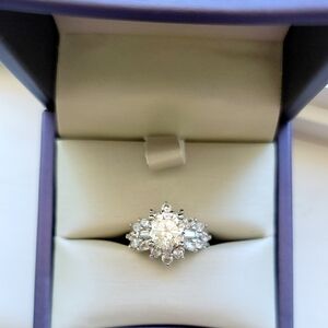 Elegant Silver Diamond Ring